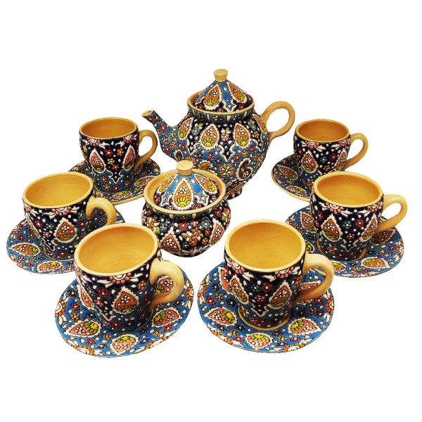 سرویس چای خوری میناکاری کد 9-12 مجموعه 14 عددی